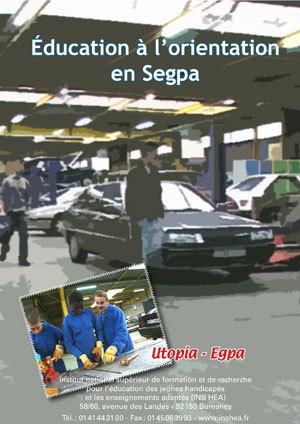 Jaquette du film "Éducation à l'orientation en Segpa" illustrée par des élèves en talier mécanique-auto.