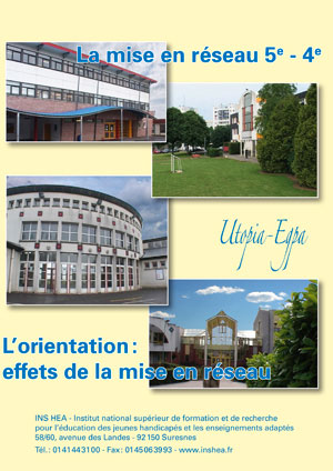 Jaquette du film "La mise en réseau 5e - 4e. L'orientation : effets de la mise en réseau" illustrée par plusieurs photos de collèges et de l'Erea de Saint-Quentin (Aisne)